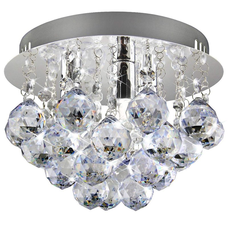 Long Life Lamp Company Modern Small Round Chandelier Ceiling Light Droplet Effect Mini Flush Mount Reflective Base M0070