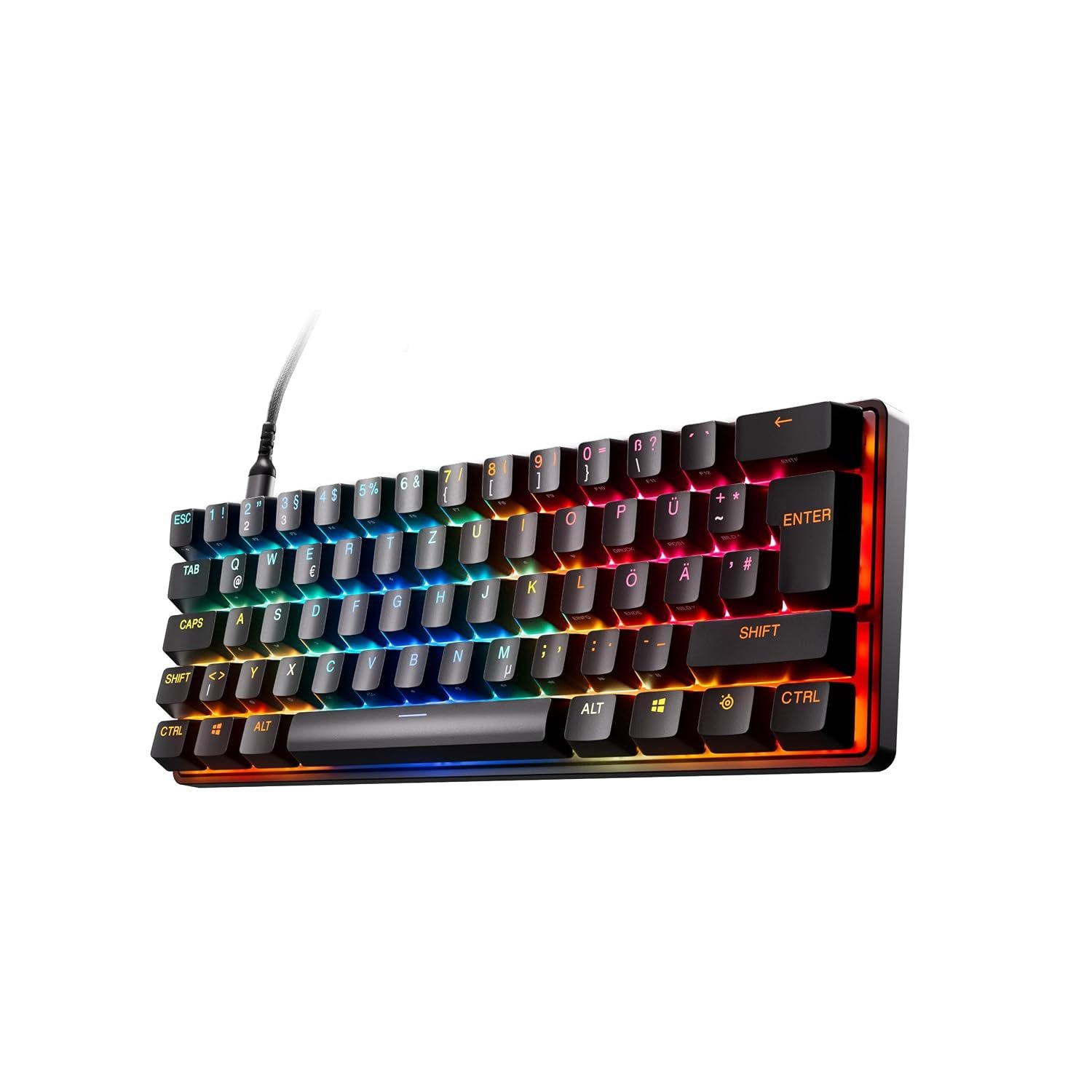 SteelSeries Apex Pro Mini Gen 3 - Gaming Keyboard 60 Percent - Fully Adjustable Hall Effect Switches - Game-Ready Presets - Rapid Trigger, Protection Mode, Rapid Tap/SOCD - German QWERTZ