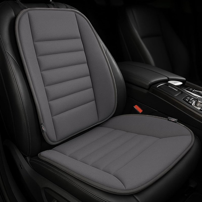 Xtremeauto Car Seat Cushion with Back Support Pillow – 2-Piece Memory Foam Seat & Lumbar Support Set for Pain Relief and Posture – Ergonomic Comfort Cushion for Car, Van, Office, or Truck (Grey)