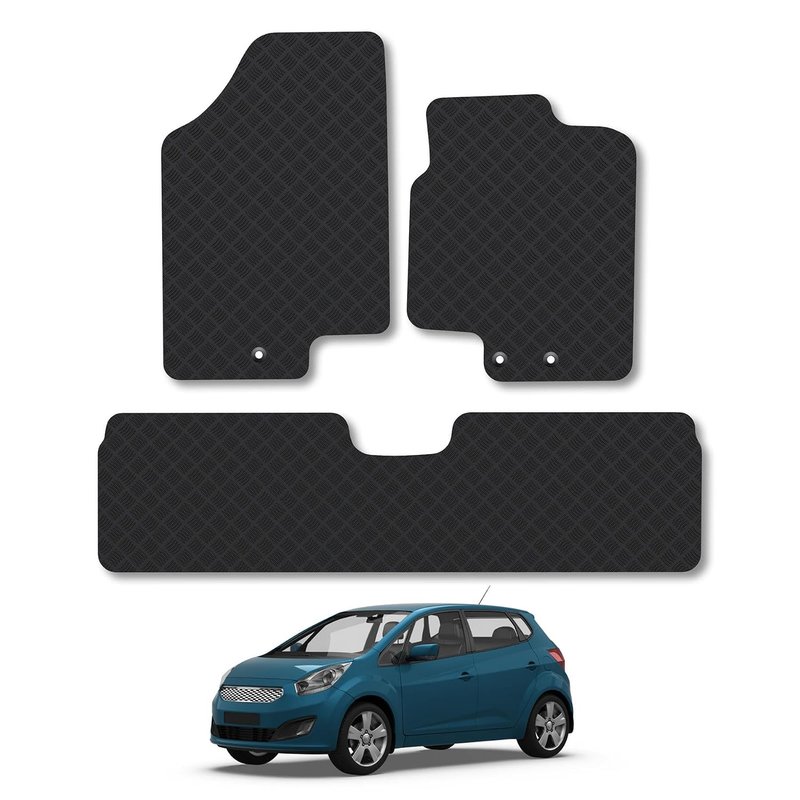 Rubber Car Mats Compatible with Kia Venga (2009-2019) Tailored Fit Car Floor Mats Set Accessory Custom Fit Anti-Slip Backing Heavy-Duty Waterproof Easy-Clean Durable All Weather Full Coverage