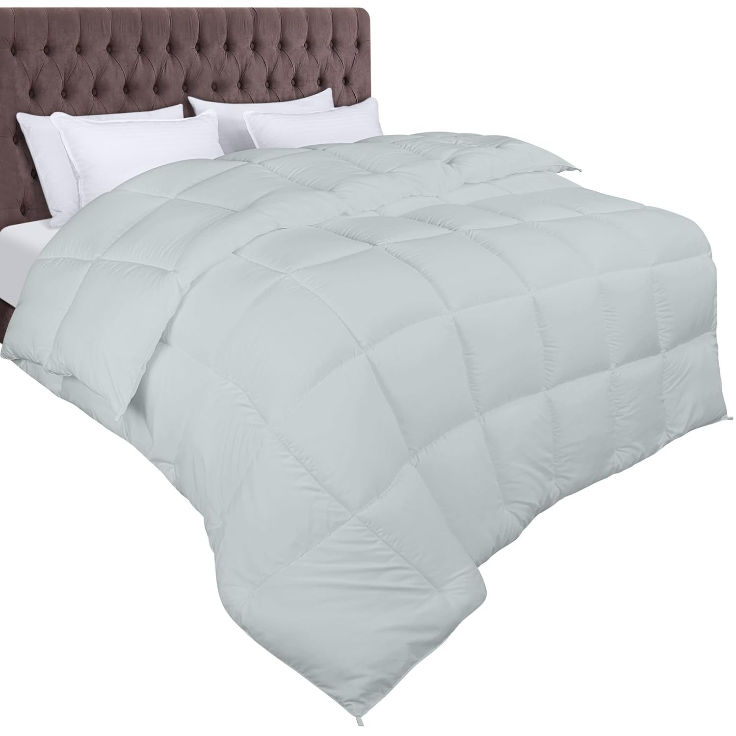 Utopia Bedding Duvet 200 x 200 cm, 370 gsm, Double Duvet, 100% Microfibre (Light Grey)
