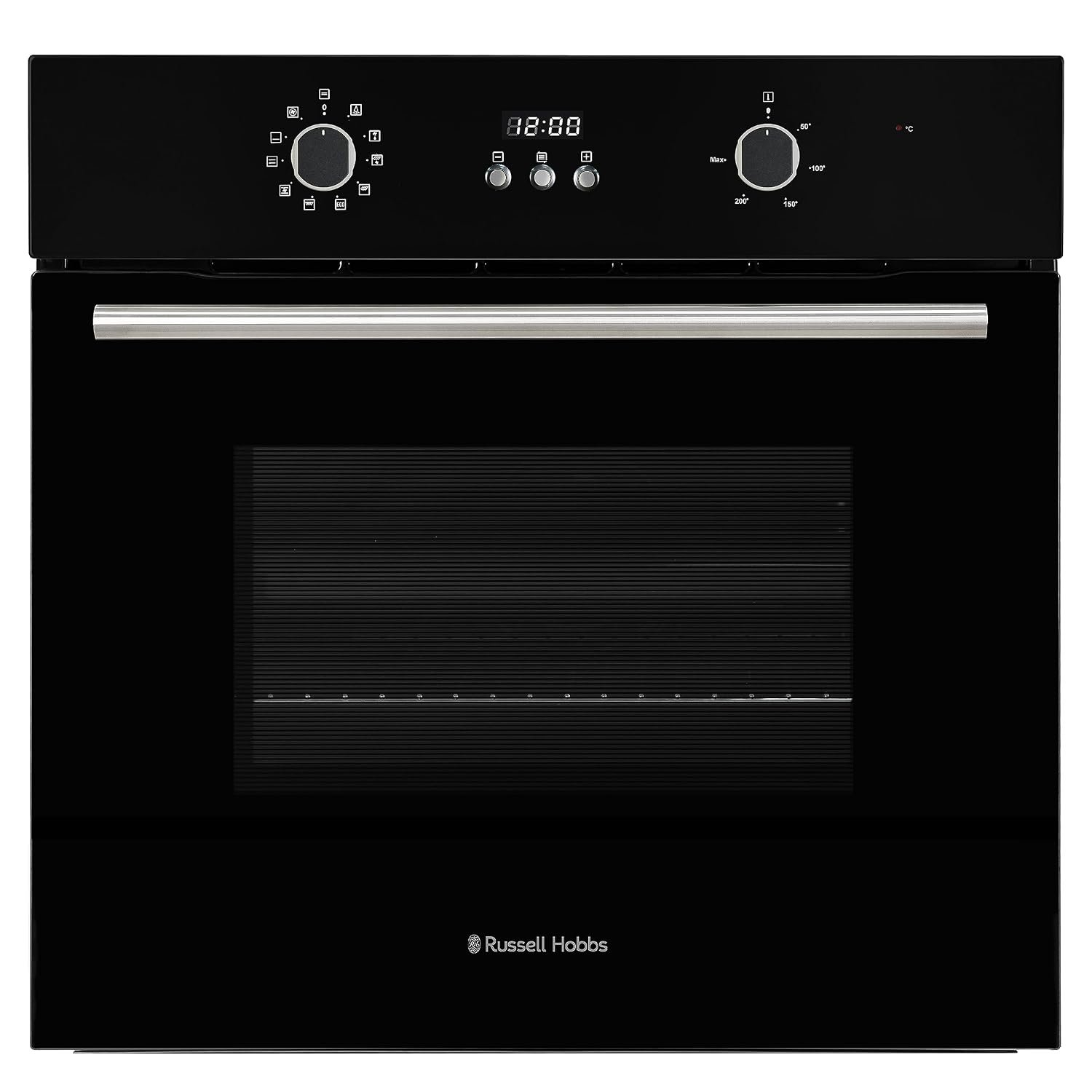 Russell Hobbs Electric Oven 70L 60cm Wide Built In Multifunctional Electric Fan Oven Easy Clean Interior Black RHEO7005B