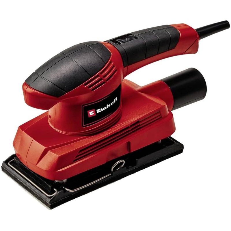 Einhell Sheet Orbital Sander, 150W, 23,000 RPM Vibration Rate, Hook and Loop Adhesion and Clamping Device, Dust Extraction Adapter, Includes 3 x Sandpaper Sheets TC-OS 1520