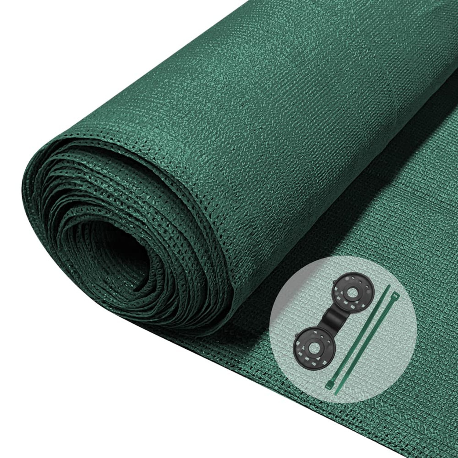 VOUNOT® Privacy Netting 1.8×10m Garden Screening 150 g/m² HDPE Shading Net, 85% Shading Rate UV-Resistant, Tear-Resistant Windbreak Fencing with Holes and Cable Ties, Green