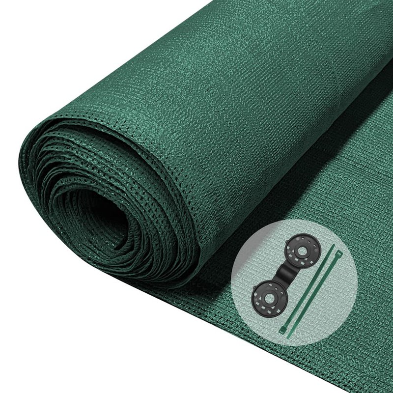 VOUNOT® Privacy Netting 1.8×10m Garden Screening HDPE Shading Net, 75% Shading Rate UV-Resistant, Tear-Resistant Windbreak Fencing with Holes and Cable Ties, Green