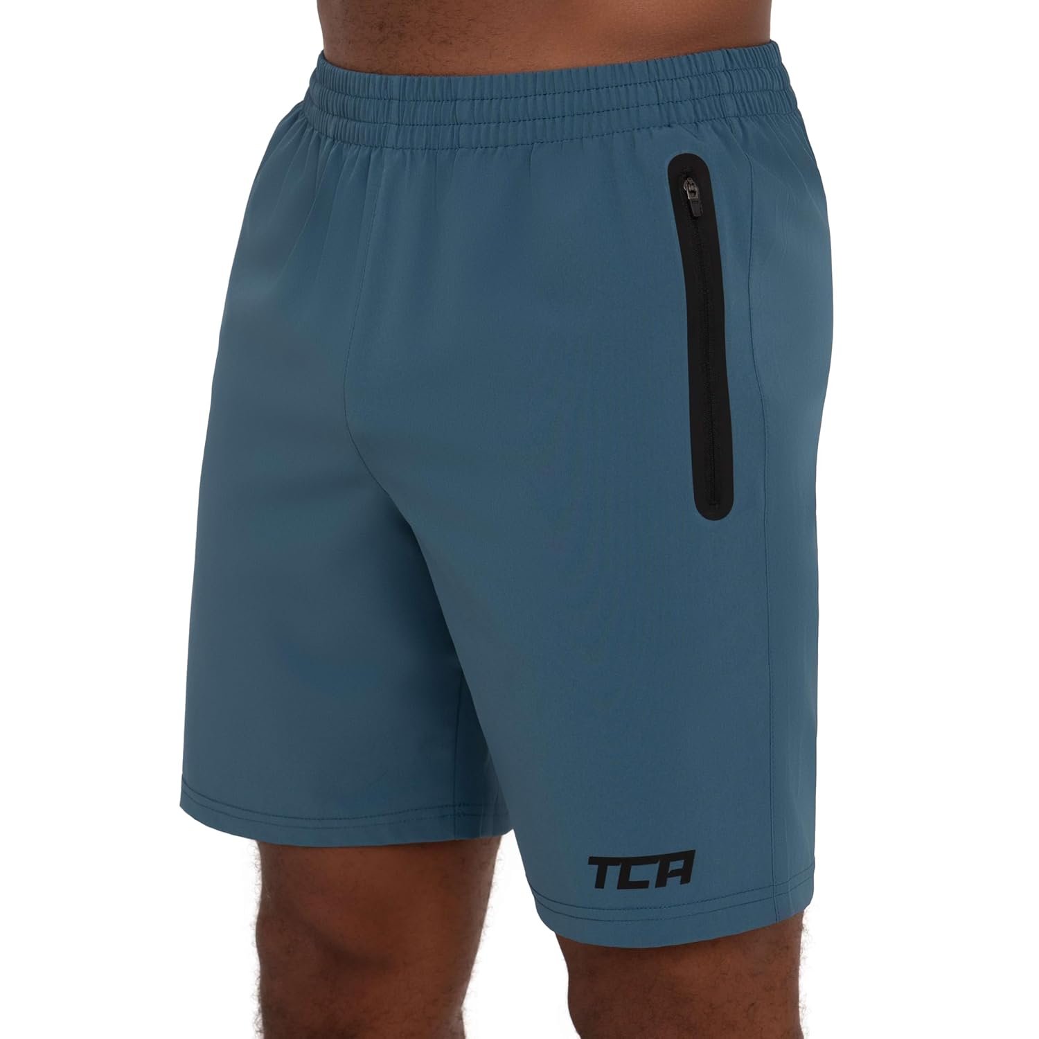 TCA Elite Running Shorts Men - Gym Shorts Men - Mens Short with Zip Pockets - Sports Short Mens with Zipped Phone Pocket - Asphalt, S
