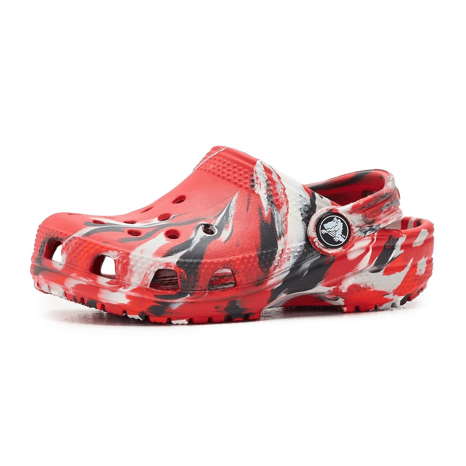 Crocs Kids Classic Clog, Flame/Multi, 8 UK Child