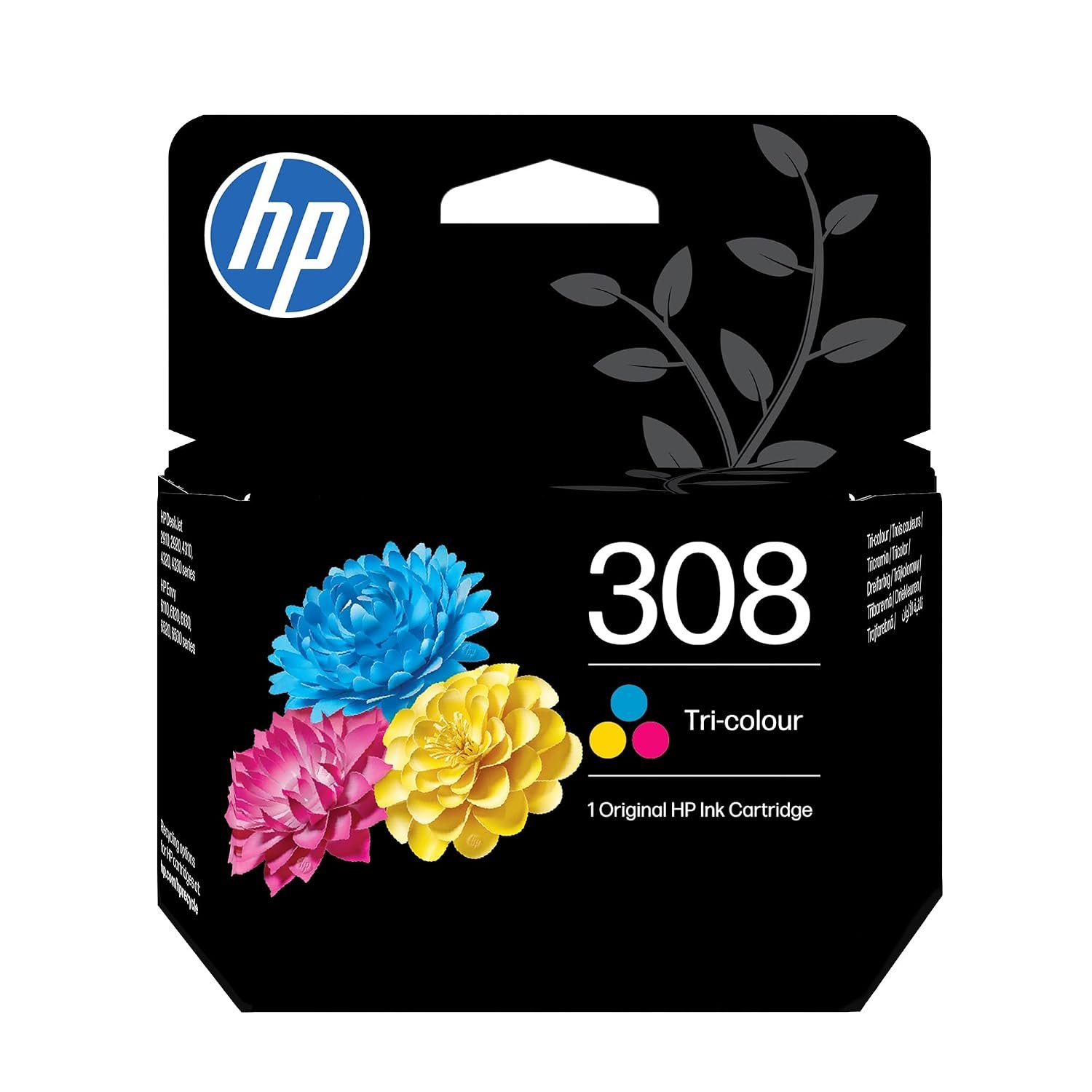 HP 308 Tri-Colour original Ink cartridge (7FP20UE) - Works Envy 6110, 6120, 6130, 6520, 6530 series