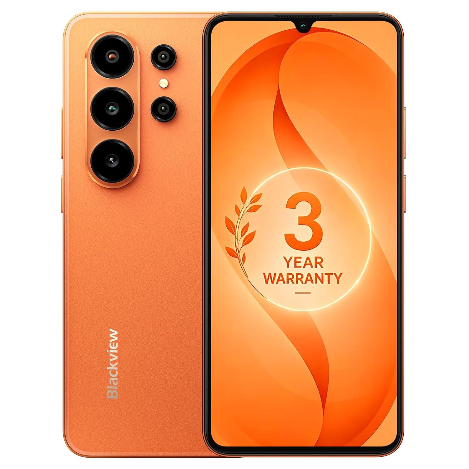 Blackview WAVE 10C Mobile Phones 128GB Android 16,Sim-free & Unlocked 6.88" Large HD+ IPS,Smart Phones 16GB+128GB(1TB Expand), Dual SIM 32MP+13MP, Face ID/GPS/OTG,3 Year Warranty Orange