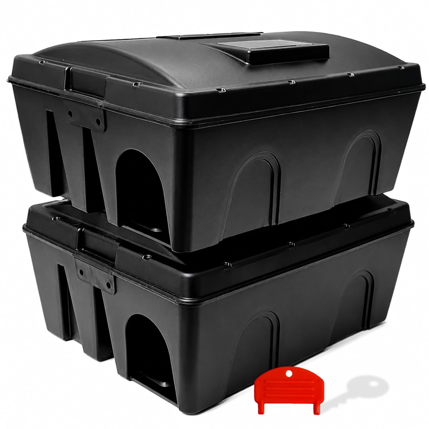 Roshield Rat and Mouse Bait Box - Professional Indoor/Outdoor Rodent Bait Station - 2 Pack Secure Stations