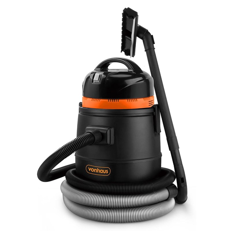 VonHaus Pond Vacuum Cleaner 1400W – Wet and Dry Garden Fish Pond Vac – Clear Sludge, Algae, Leaves & More – 30L Tank, Carry Handle, Wheels, Long Reach Hose – Accessories Included