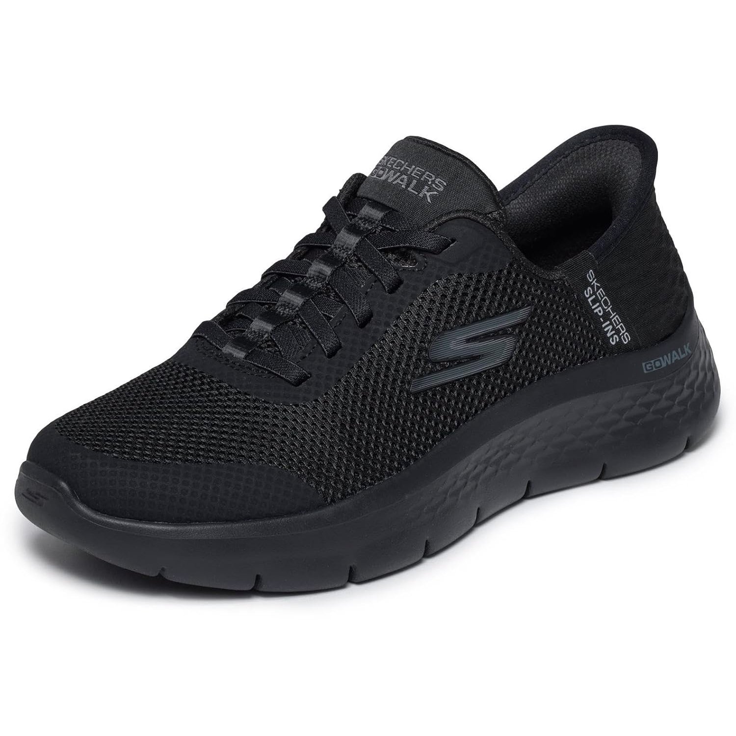 Skechers Women's Go Walk Flex Grand Entry Trainers, Black Textile/Trim, 7.5 UK Wide