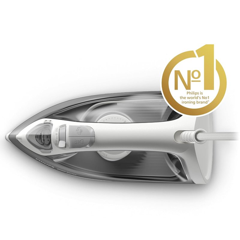Philips 2000 Series Steam Iron — 30 s heat-up, 2000W, 25 g/min + 110 g boost, Ceramic soleplate, 250 ml — DST2020/80