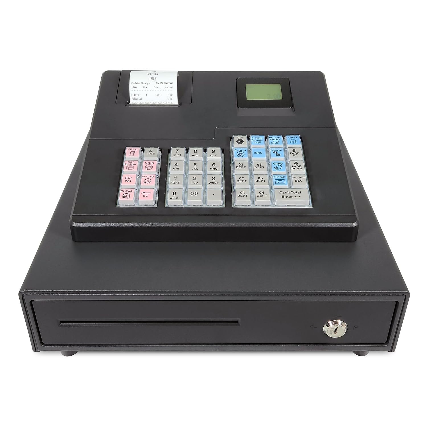 CRG XA137 Basic Cash Register Till Black. Ideal for Retail. Simple to Setup and Operate.