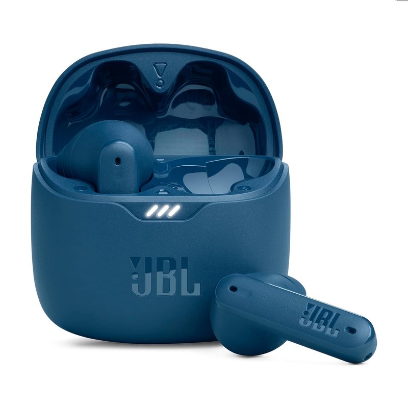 JBL Tune Flex In-Ear Bluetooth Headphones, Water-Resistant Noise-Cancelling Earphones with 32 Hours of Battery Life, Blue