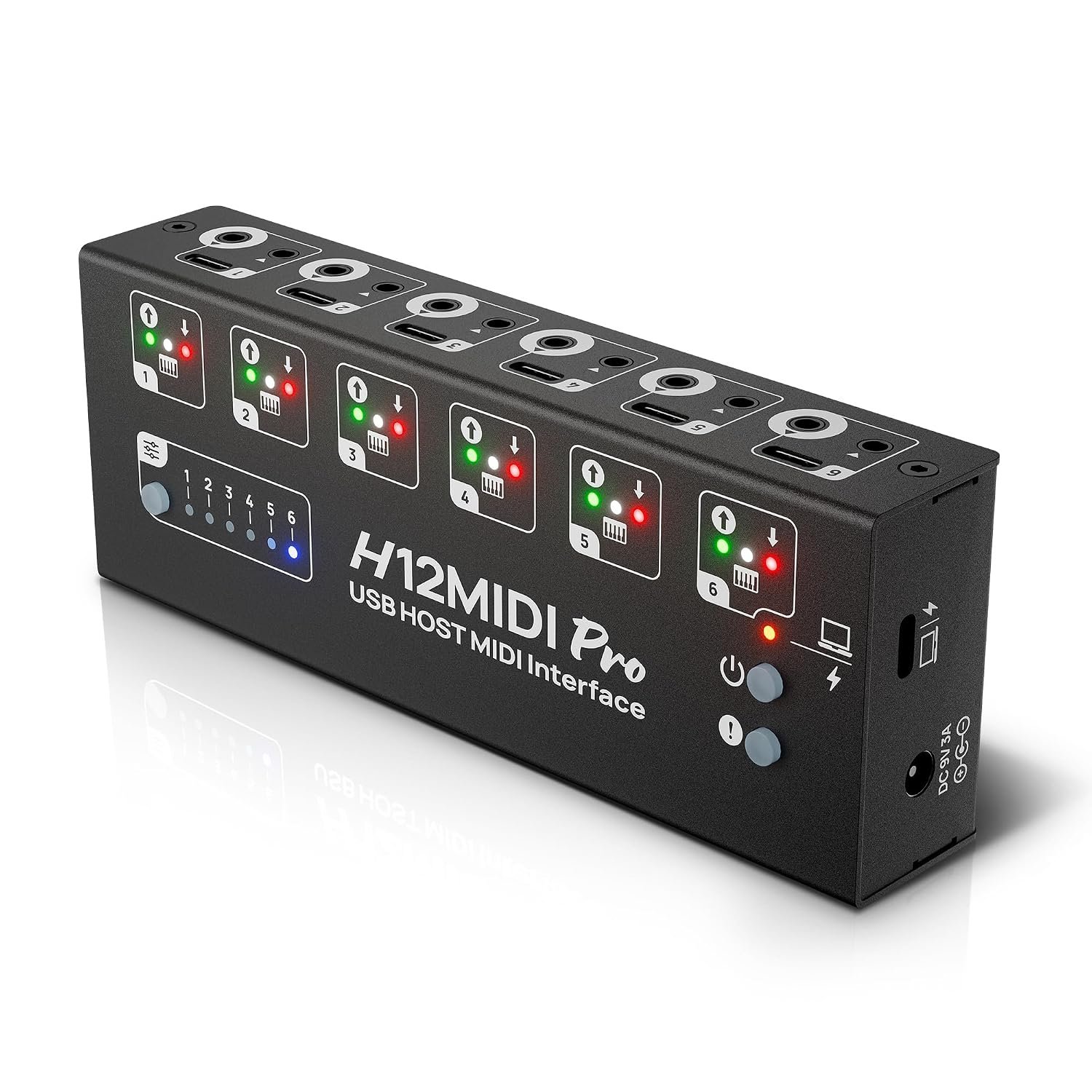 CME H12MIDI Pro – Premium USB Host MIDI Interface with Router, Filter, Mapper - TRS A/B + USB-C - 480 Channels - 9V/5V Dual Power - Perfect for Complex Rigs and Pedalboards