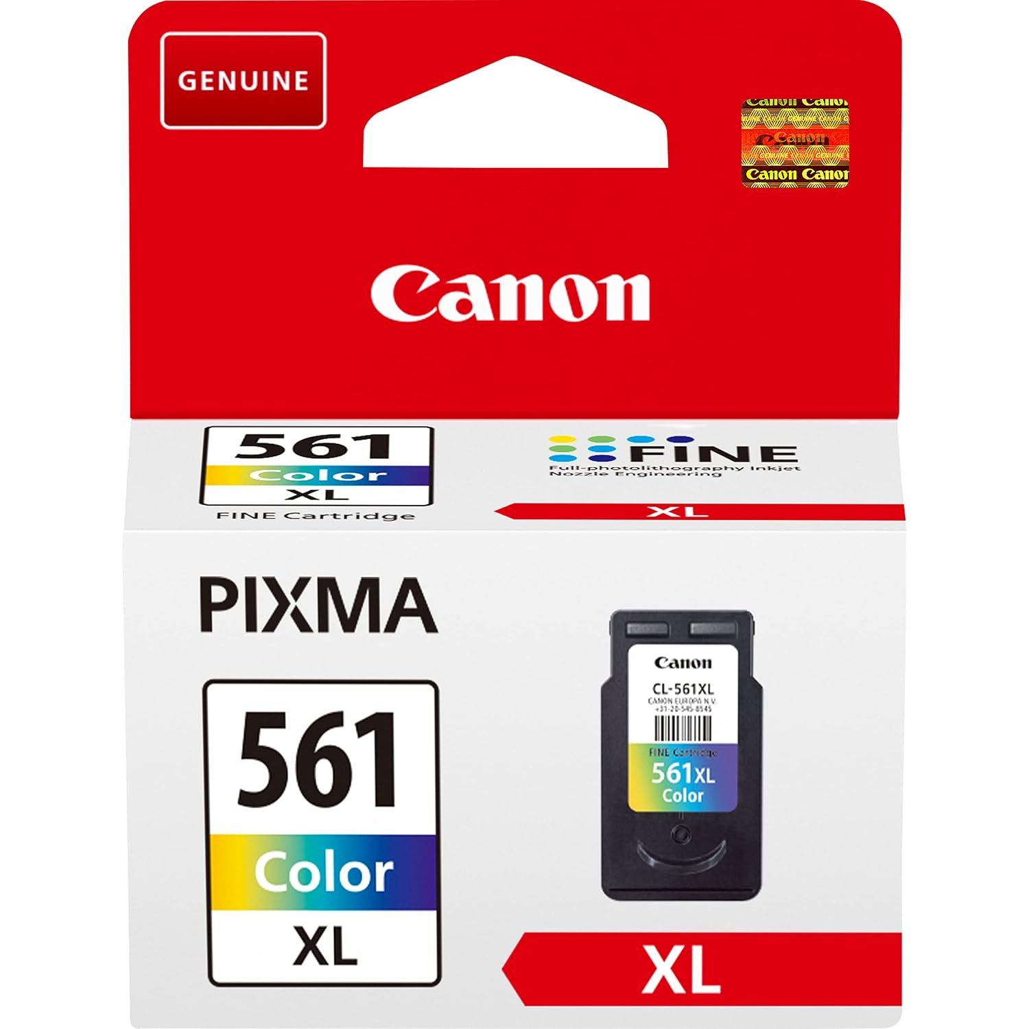 Canon Original High Yield Ink Cartridge Compatible with Pixma Series, 300 Pages, Cyan/Magenta/Yellow, Multipack One Size CLI-561