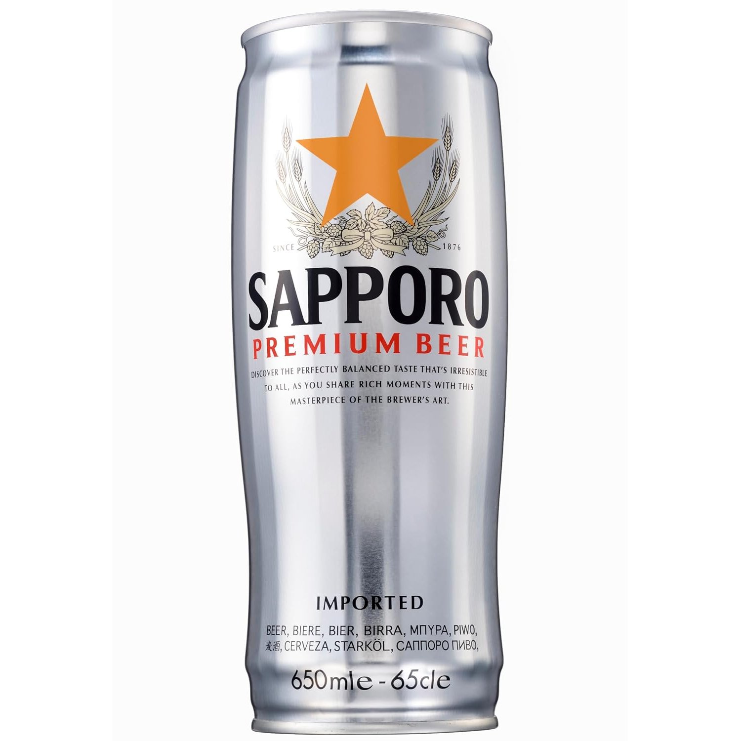 Sapporo Premium Japanese Beer Refreshing, Crisp Lager Case of beer 12 x 650ml Cans 5 percent ABV