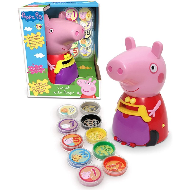 Peppa Pig PP11 Peppa Toy for Kids-Interactive Learning & Child Development, Colours & Number Recognition, Counting and Listening-Includes 10 Fun Coins, 3+ Years, Single, Multi