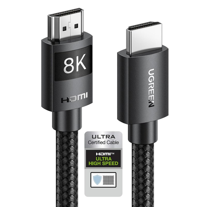 UGREEN HDMI 2.1 Cable 10K 8K 4K 1440P@240/165/144/120Hz eARC HDR Ultra High Speed 48Gbps HDCP 2.3 Dolby Atmos Vision Compatible with PS5/4 Xbox Series S/X Soundbar TV Gaming Monitor Laptop PC DVD(5M)