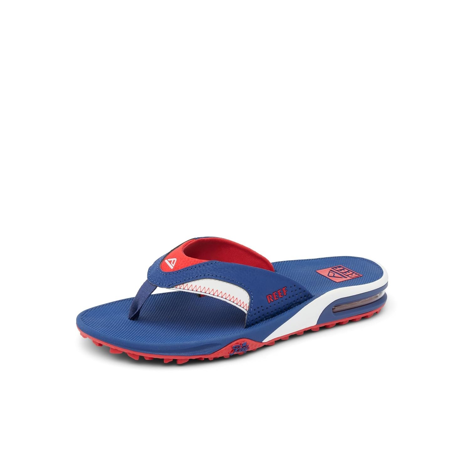 REEF Fanning Pregame Men's Bottle Opener Flip Flop, Arch Support, Durable Outsole, Water Friendly, Red/White/Blue, 8 UK