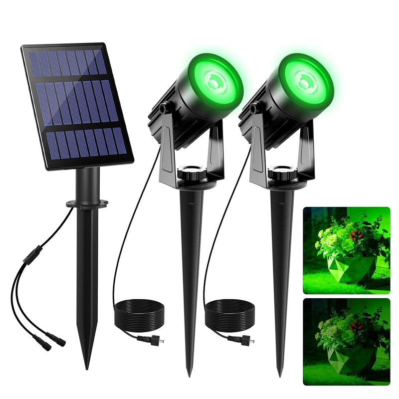 CORESLUX LED Solar Spotlights Outdoor Garden Landscape Lamps, IP65 Waterproof Solar Uplighters, Auto On/Off Stake Light for St. Patrick’s Day Halloween Christmas Backyard Pathway Tree.