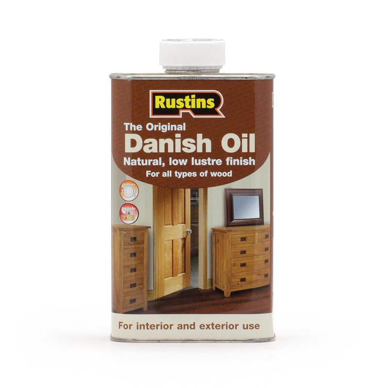 Rustins DANO1000 Original Danish Oil 1 Litre - Rich, Natural Glow - Enhances Wood Grain Beautifully, Professional-Grade Finish, Easy DIY Application
