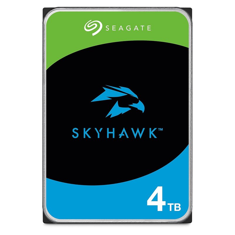 Seagate Skyhawk 4TB, Video Internal Hard Drive, 3.5", SATA, 6Gb/s, 64MB Cache, for DVR/NVR Security Camera System, with Drive Health Management, Data Rescue Services, FFP (ST4000VXZ16)