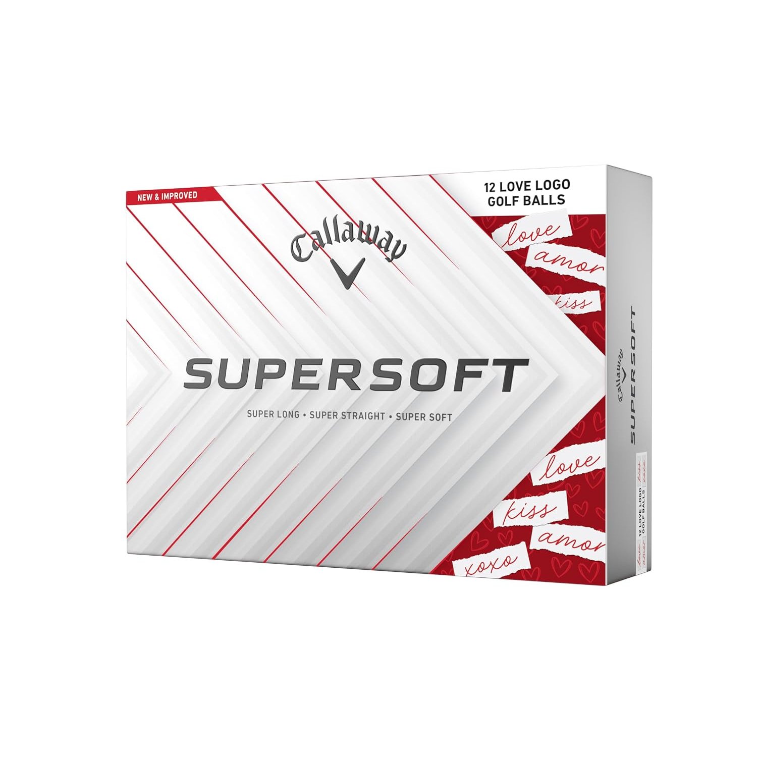 Callaway Golf Supersoft Golf Ball 2025, Love Heart Edition