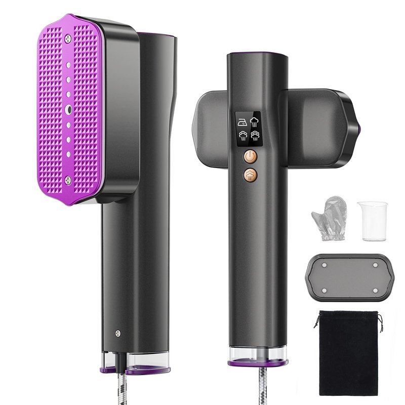 VIWAVE Clothes Steamer Handheld,100-240V Dual Voltage Travel Steamer for Clothes,2-in-1 Steam Iron with 4 Modes & LED Display,1200W Garment Steamer Clothing,Portable Steamer for Global Travel & Home