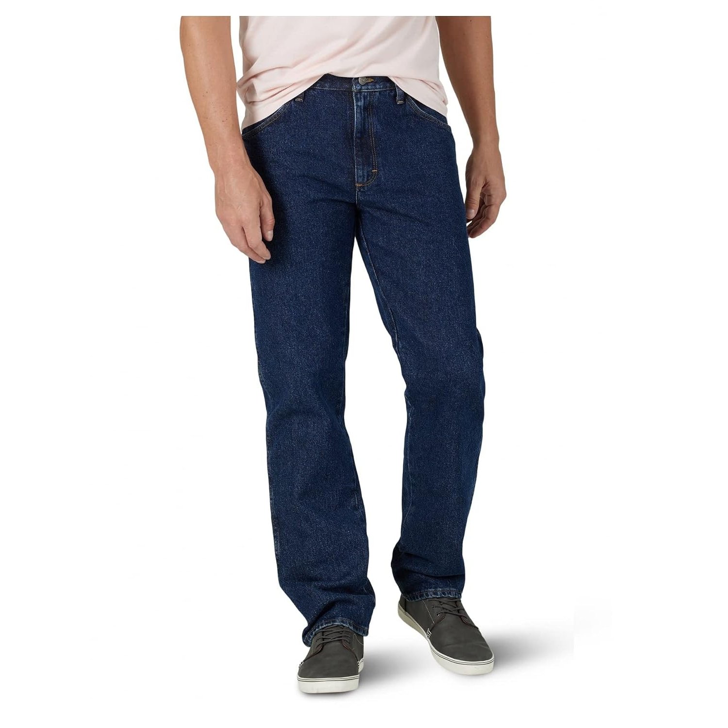 Wrangler Authentics Men's Classic 5-Pocket Regular Fit Cotton Jean, Dark Rinse, 48W x 30L