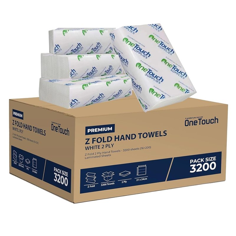 Z fold Paper Towels White Interfold Embossed Paper Hand Towel 2ply C Fold Multi Fold Tissue (3200 White)