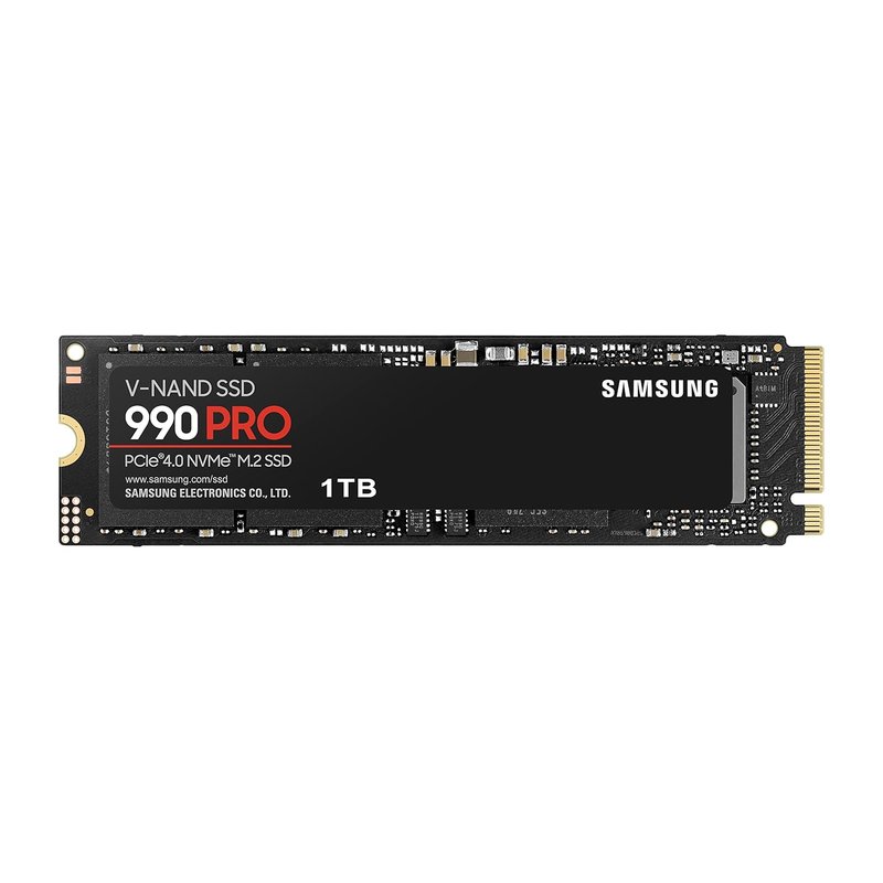 Samsung 990 PRO 1TB PCIe 4.0 (up to 7450 MB/s) NVMe M.2 (2280) Internal Solid State Drive (SSD) (MZ-V9P1T0BW)