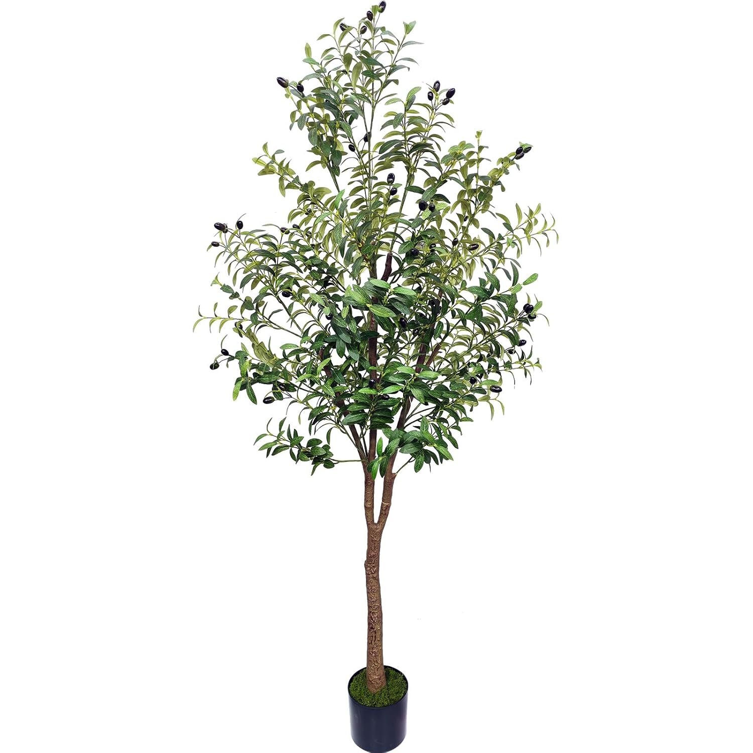 6FT Artificial Olive Tree Tall Faux Silk Plant with Lifelike Olive Leaves Fake Tree for Home Corner Office Indoor&outdoor Decor 180cm