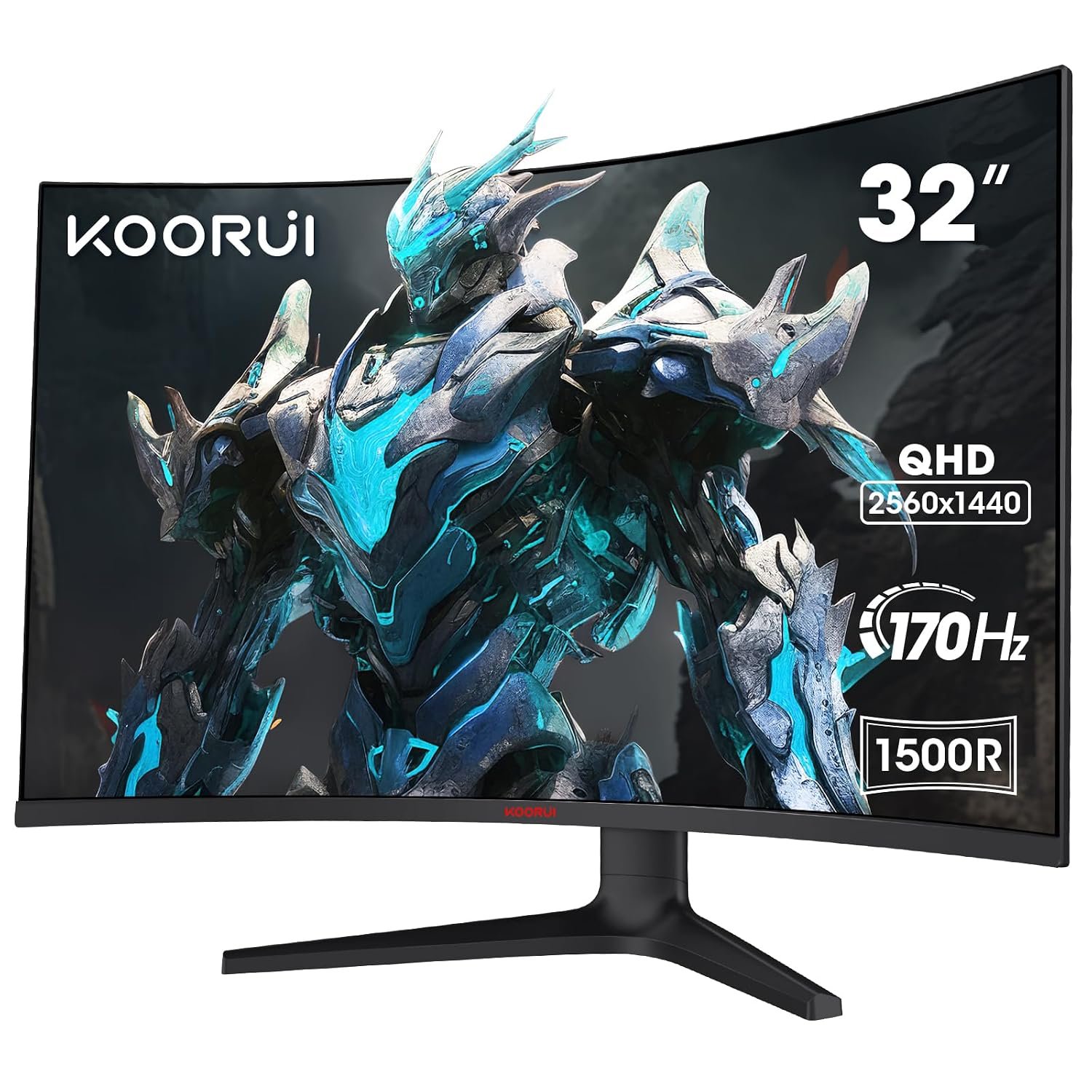 KOORUI 32 Inch Curved Gaming Monitor, QHD 1440P, 170Hz, VA 1500R
