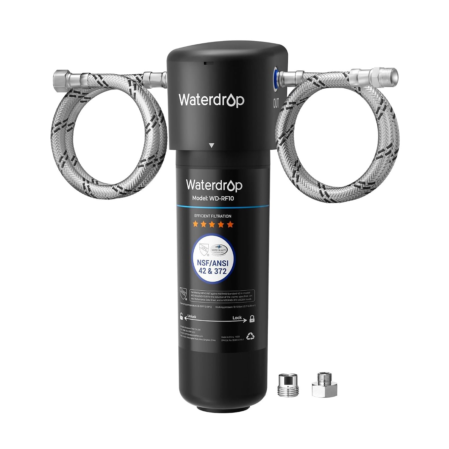 Waterdrop 10UA Under Sink Water Filter, 11000 gallons High Capacity Water Filter System, NSF/ANSI 42 Certified,Reduce PFAS, PFOA/PFOS, Reduce Lead, Chlorine, Bad Taste, Odor