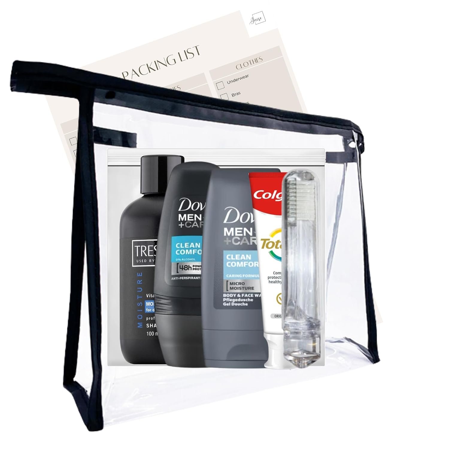 Travel Toiletries Set for Men - Travel Size Toiletries Kit for Hospital, Overnight Stay - Airport Security Approved Liquids