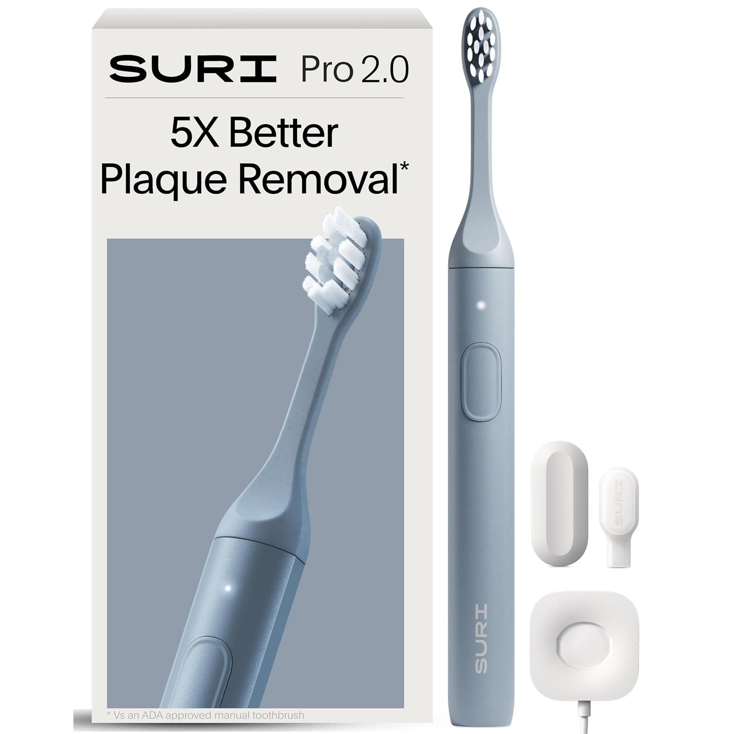 SURI 2.0 New Sonic Electric Toothbrush with Pressure Sensor | 1 Month+ Battery| Electric Toothbrush Adults | Sonic Toothbrushes | Blue