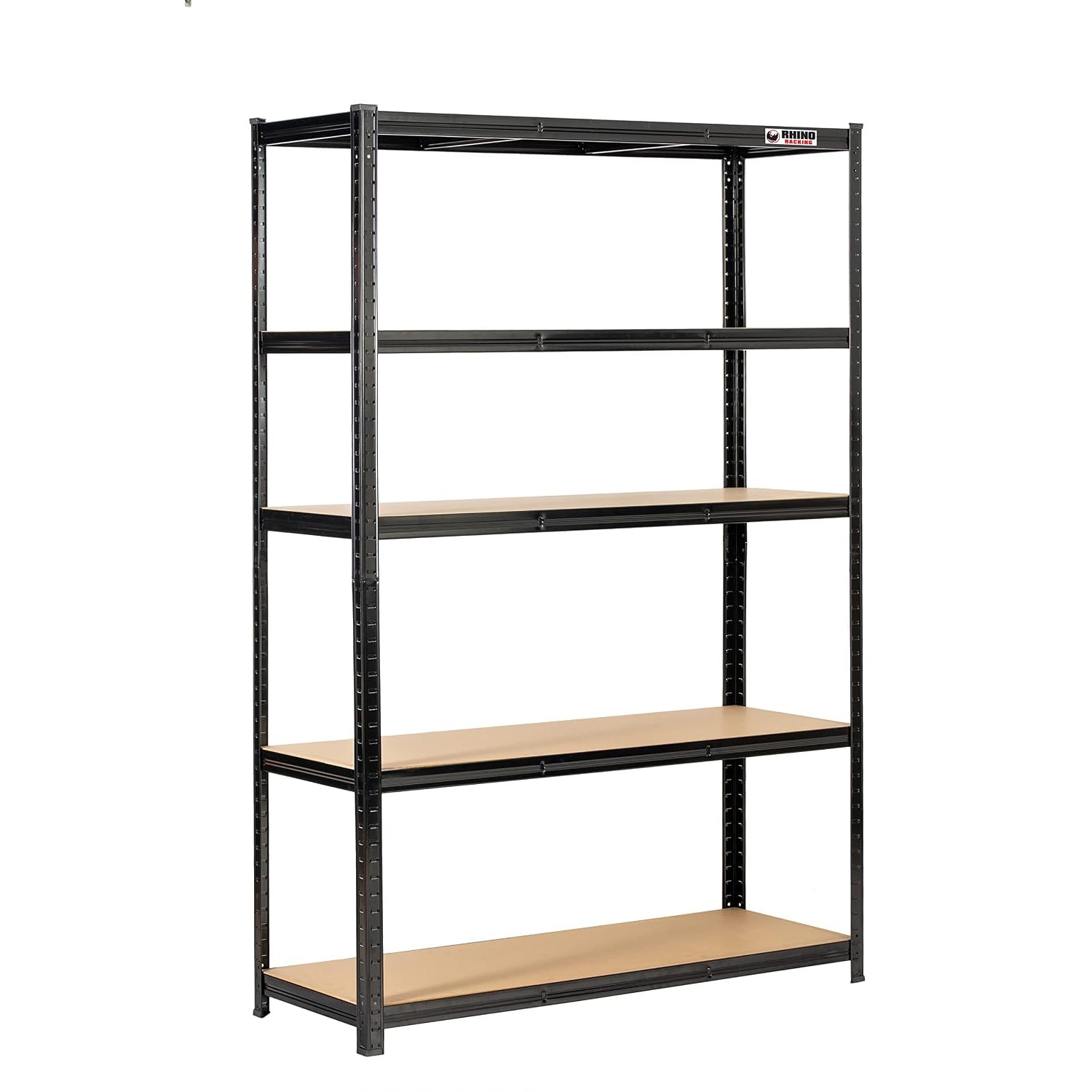 Rhino Racking - 6 Bays - 5 Tier Heavy-Duty Industrial Storage Shelves - Black - 180x120x45cm