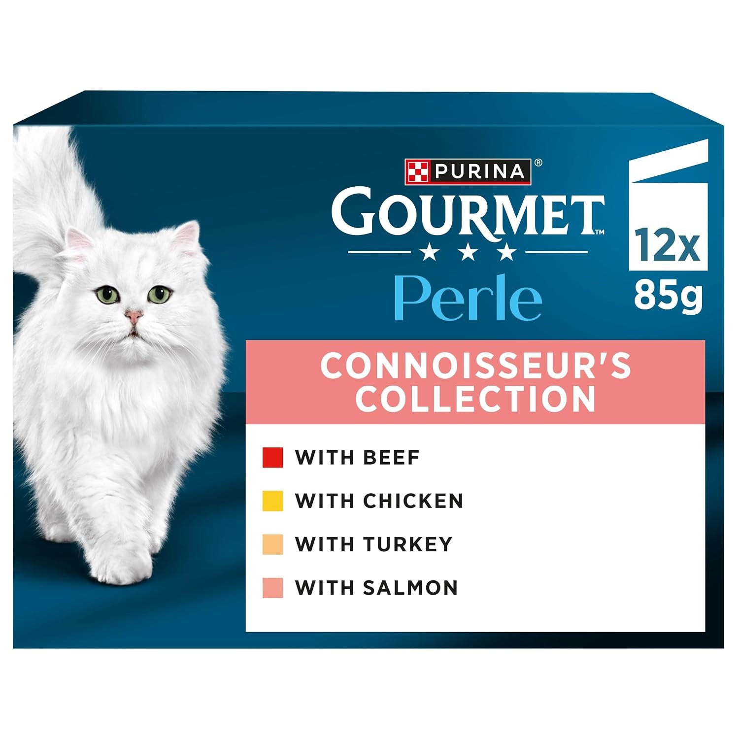 GOURMET Perle Connoisseur's Collection in Gravy Wet Cat Food 12x85g (Pack of 4)
