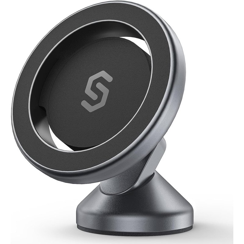 SYNCWIRE MagSafe Car Mount - Flexible Rotation Magnetic Phone Holder for Car Dash, Strong Magnets, Universal Compatible iPhone, Samsung, Pixel - MagSafe Car Accessories