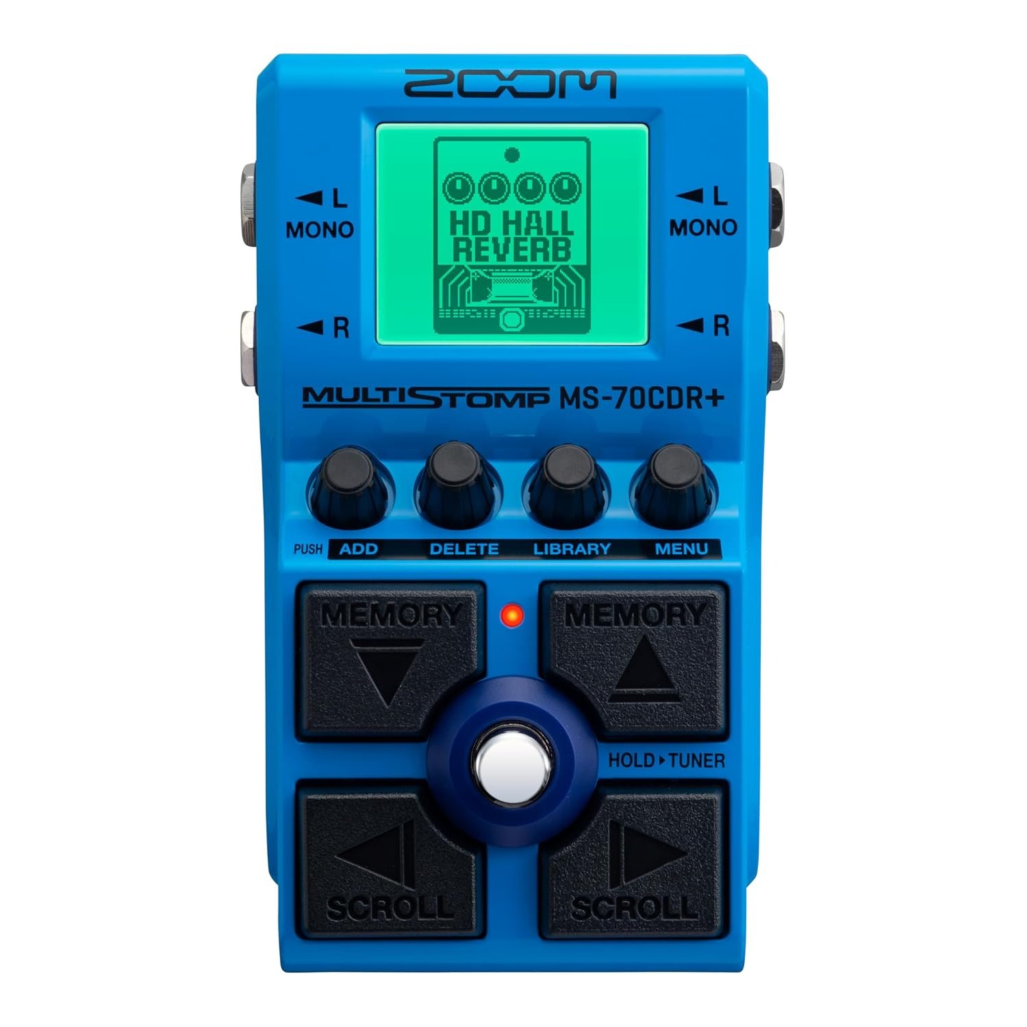 ZOOM MS-70CDR+ MultiStomp guitar multi-effects pedal for reverb and modulation, 149 different effects, chorus, delay, reverb, phaser, flanger, tremolo, vibrato and many more, blue