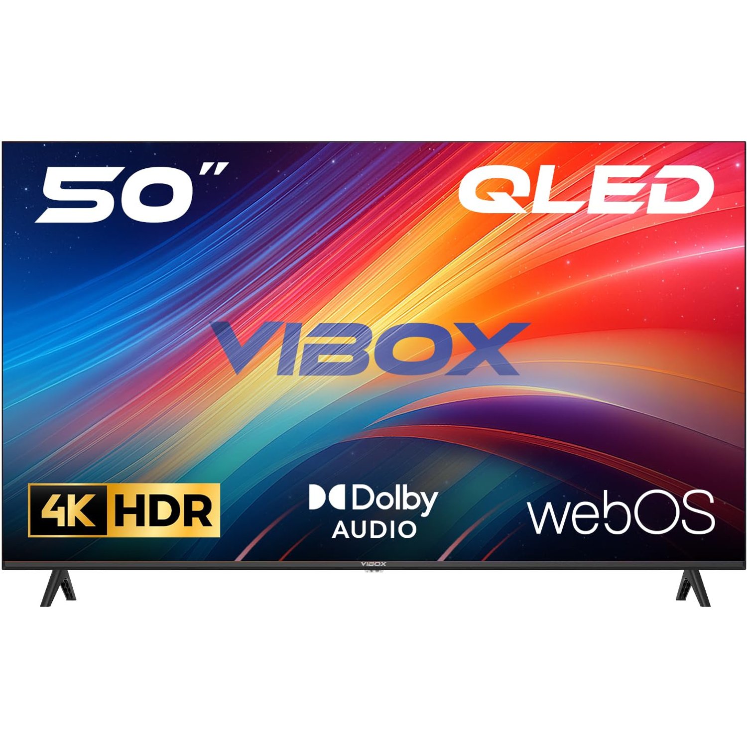Vibox 50" 4K QLED Smart TV | WebOS | 3x HDMI, 2x USB | Wall Mount Compatible | Gesture Remote with Streaming Controls