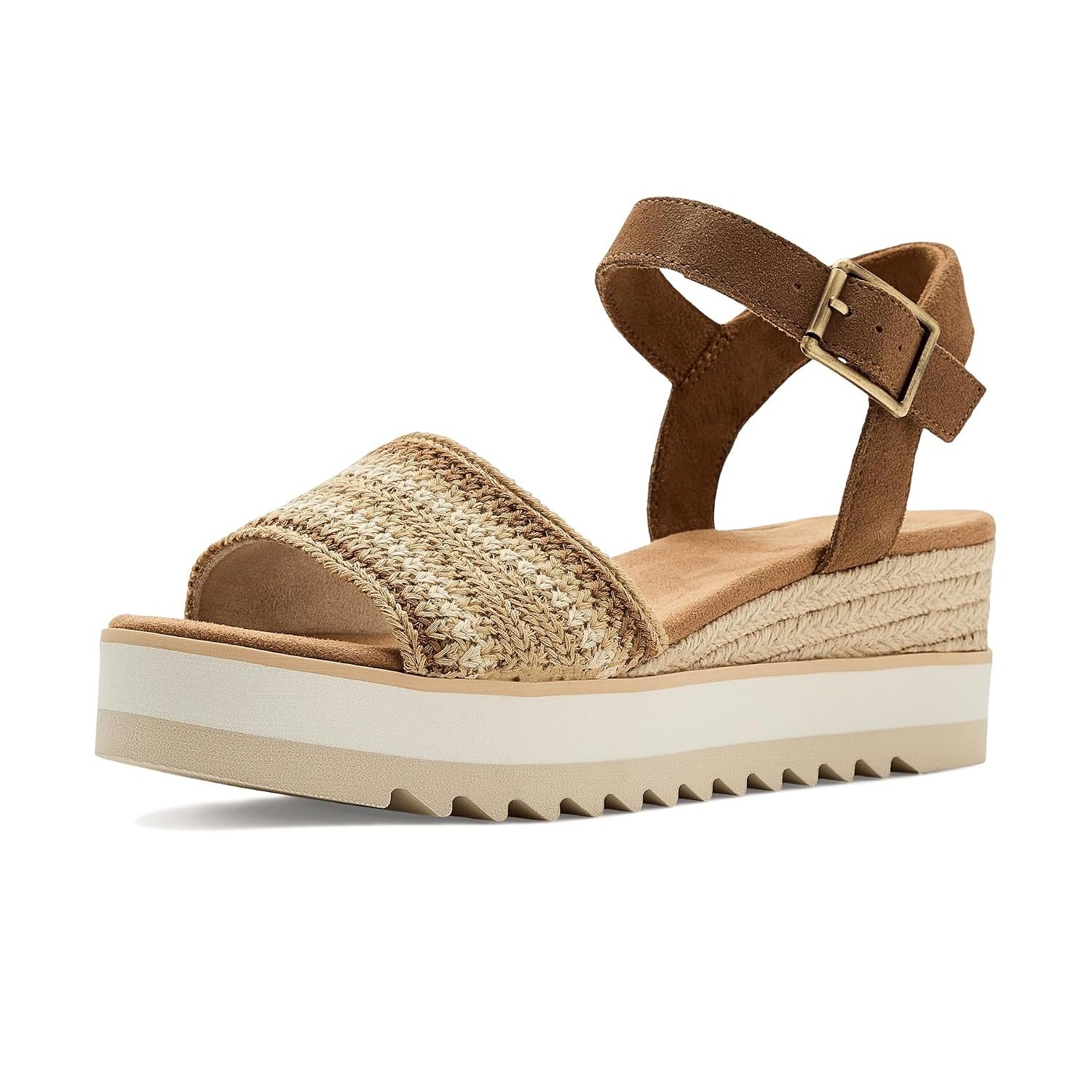 TOMS Women’s Diana Mule Wedge Sandal, Comfortable Slip-On with Cushioned Midsole & Wedge Heel for Day-to-Night Wear, Dark Beige, 5.5