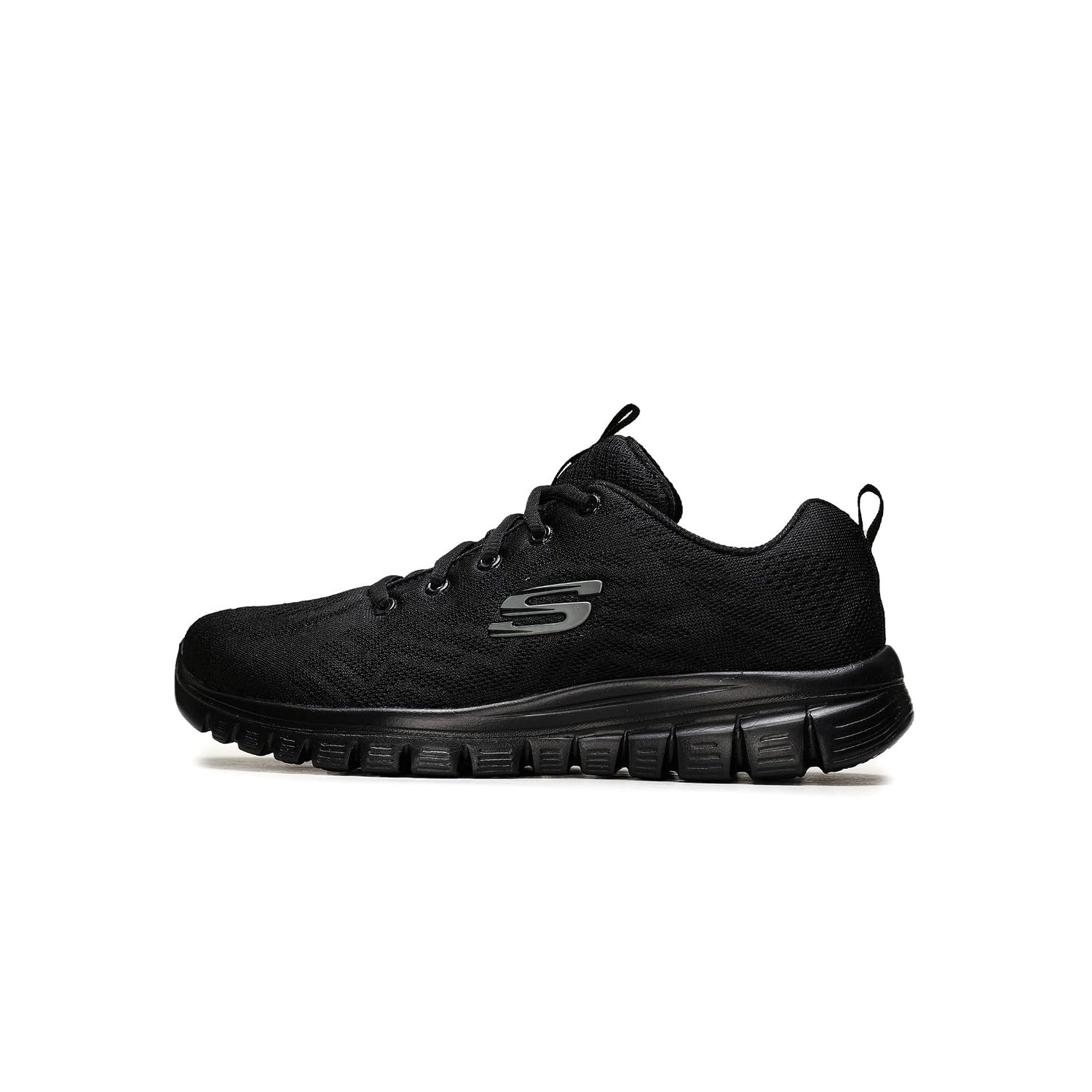 Skechers Women's Graceful Get Connected Trainers, Black Mesh / Trim, 5 UK Wide