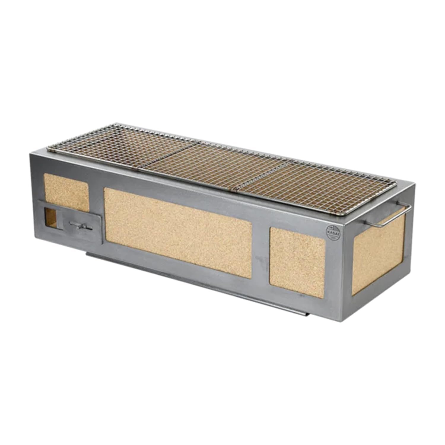 Kasai Konro Long Japanese Charcoal Grill – Table Top Konro BBQ for Sear, Plancha & Robata Cooking – Made in Britain – Feeds 8-12 people – 17.25kg