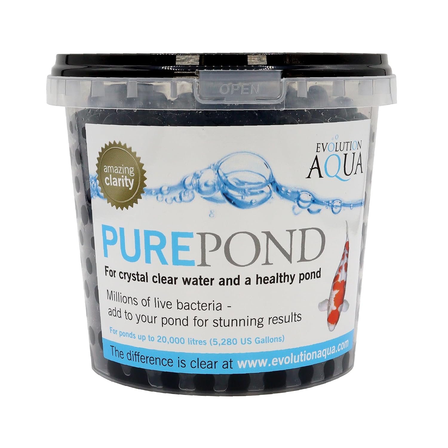 Evolution Aqua Pure Pond – Beneficial Bacteria for Ponds | Pond Bacteria Treatment & Healthy Water Maintenance for clear pond | Aids biological filtration and Fish Safe Pond Equaliser | 1000ml