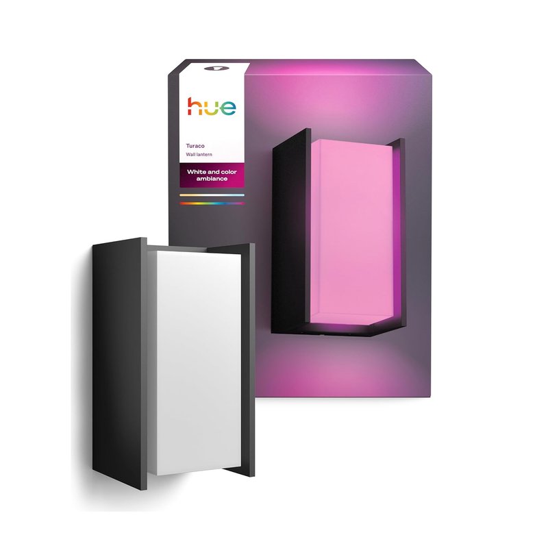 Philips Hue Turaco Outdoor wall Light, Anthracite, dimmable, Warm White Light, controllable via app, Compatible with Amazon Alexa (Echo, Echo Dot), new Generation