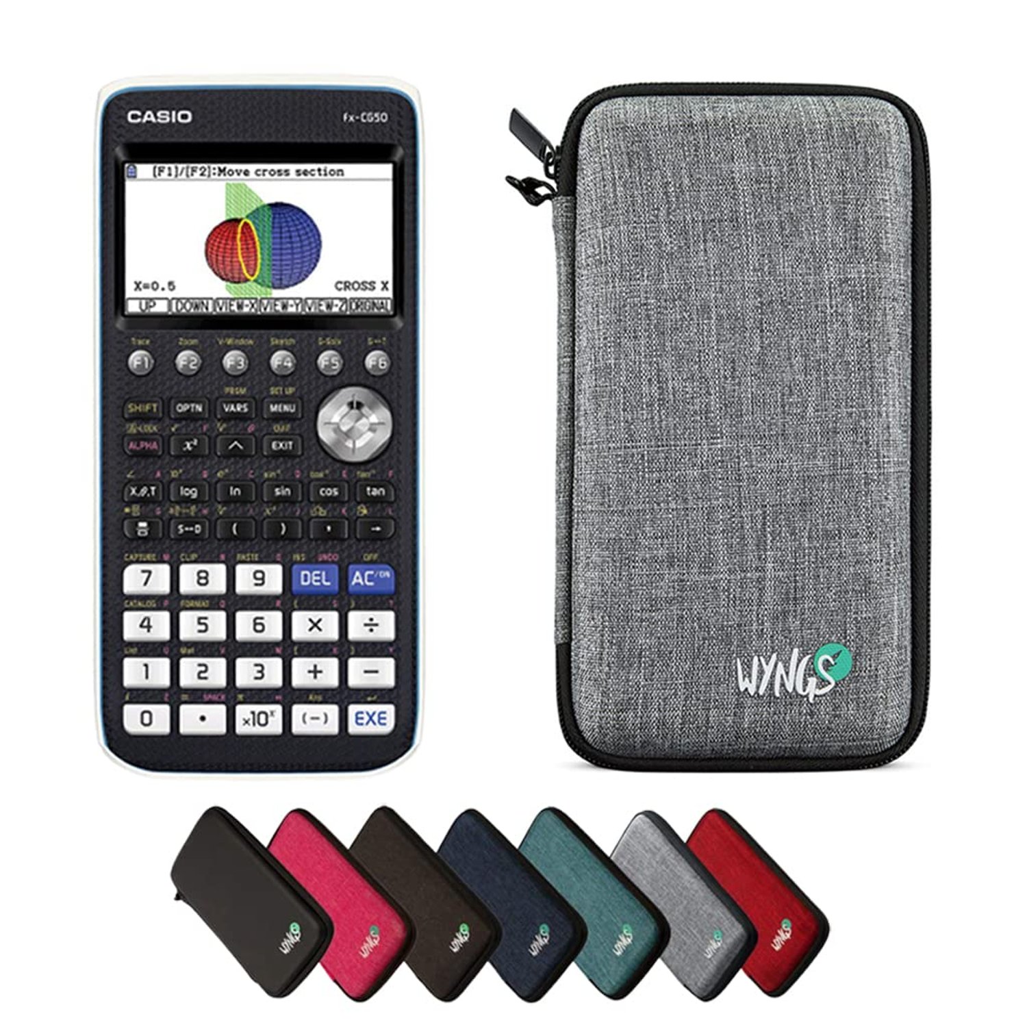 Casio fx-CG50 including a WYNGS protective case in Light Gray - Basic Set