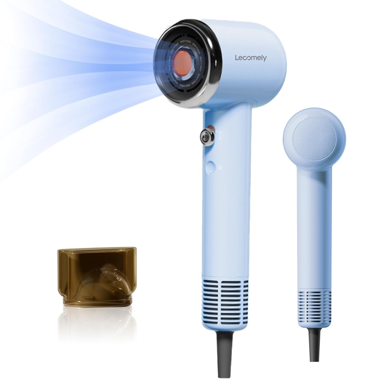High Speed Ionic Hair Dryer, 200 Million Negative Ionic & 50 Million Positive Ionic Hairdryer, 110,000 RPM Blow Dryer Fast Drying, Low Noise Travel Hairdryers for Women and Men, Blue (Blue)